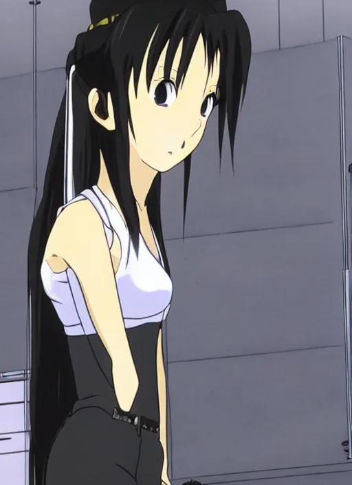 Image similar to anime still of tifa lockhart in the tv show initial d