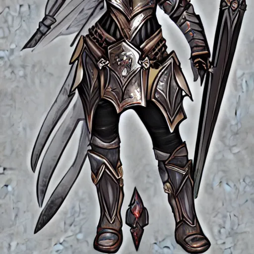 Image similar to a paladin female in armor, the art style feels like it belongs on a popular art website on the internet.