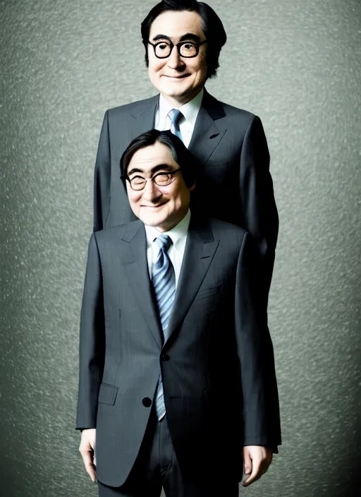 Image similar to nintendo ceo satoru iwata!!!!! as an old man with gray hair by jatenipat ketpradit and annie leibovitz and steve mccurry and richard avedon, award winning photo, portrait, emotional