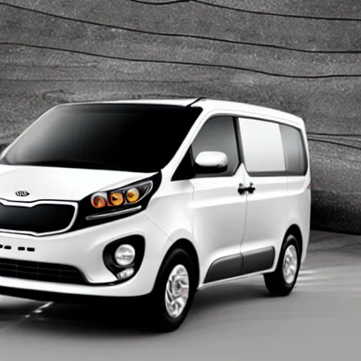 Prompt: A van designed and produced by Kia, promotional photo