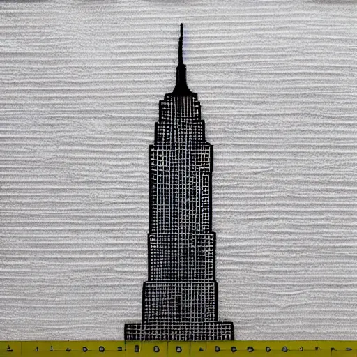 Prompt: empire state building surrounded in paper towel