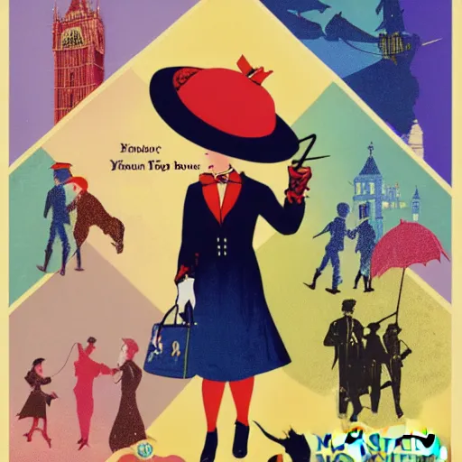 Prompt: Mary Poppins propaganda poster