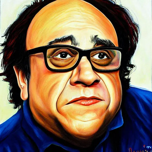 Prompt: Danny Devito painting by James-Jean-etherealianno