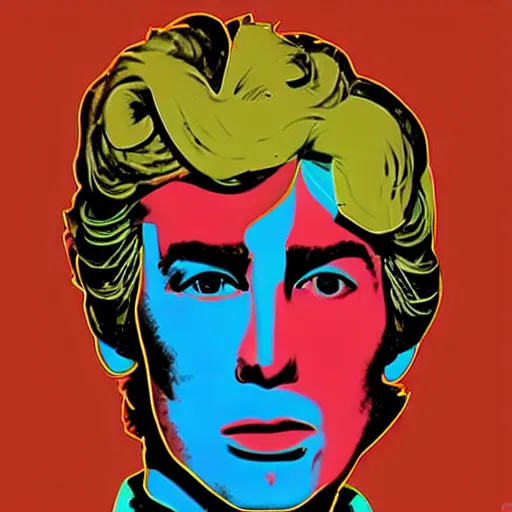 Image similar to paul atreides in the style of andy warhol