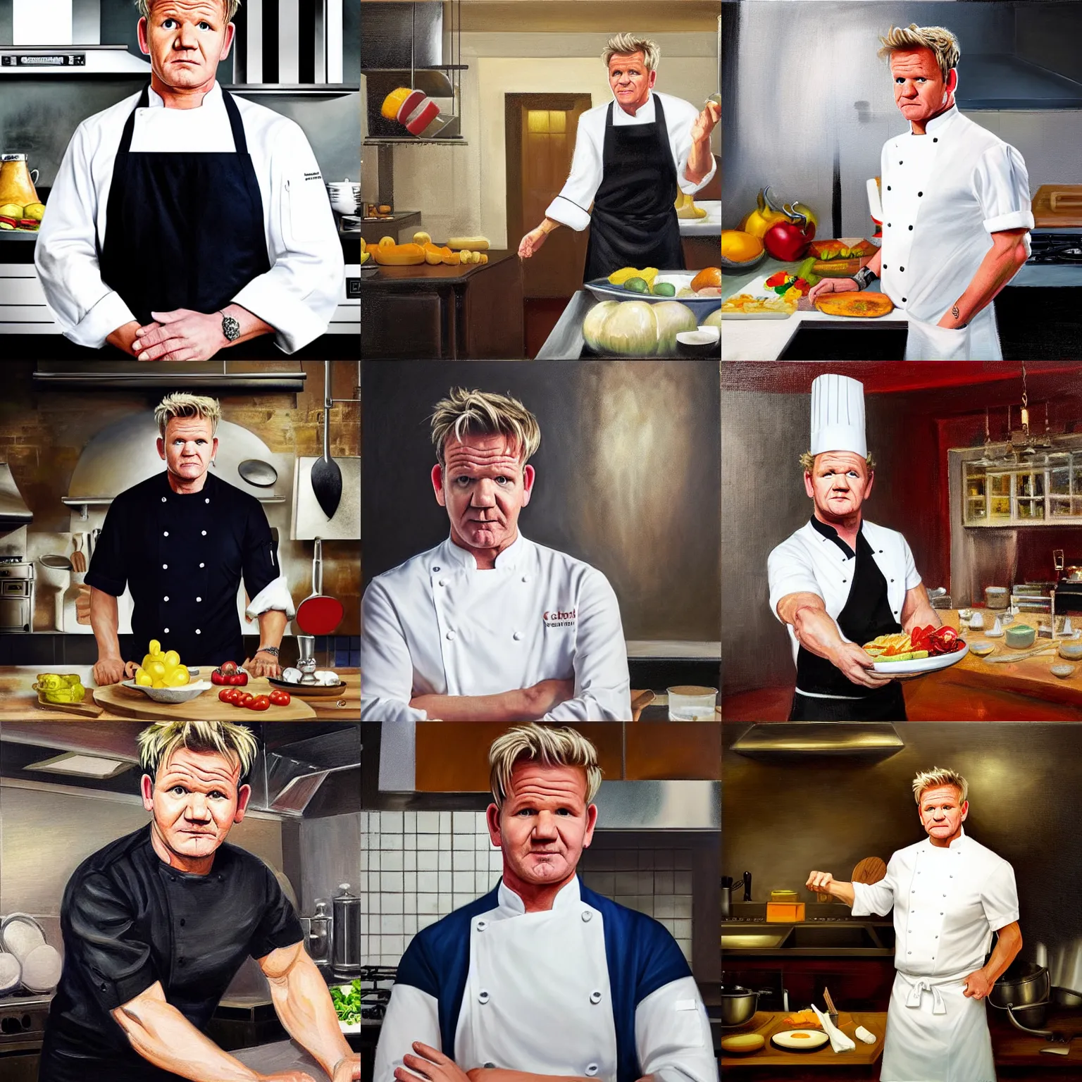 Gordon Ramsay frying minions on a pan, photorealistic, Stable Diffusion