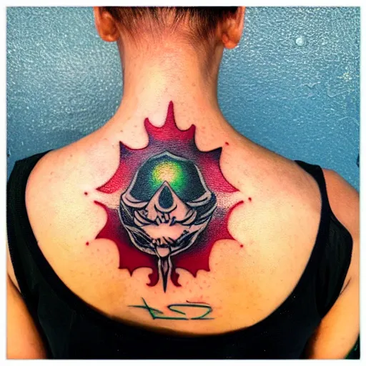 Image similar to a small oneliner tattoo!! representing psytrance music