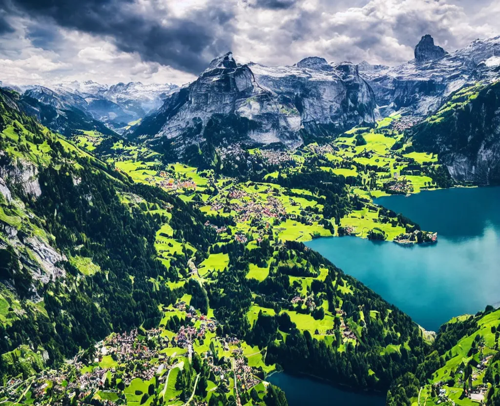 Image similar to Amazing Switzerland Landscape that are out of this world 8k