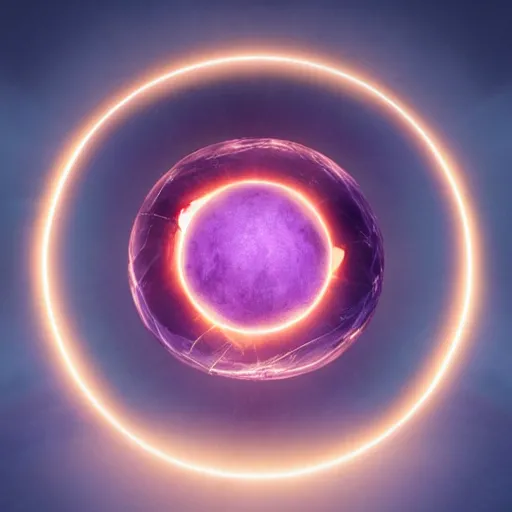 Image similar to centered rule of thirds 5 0 mm film still of a purple orb of radiance and light, 3 d render octane, sharp focus, art by greg rutkowski