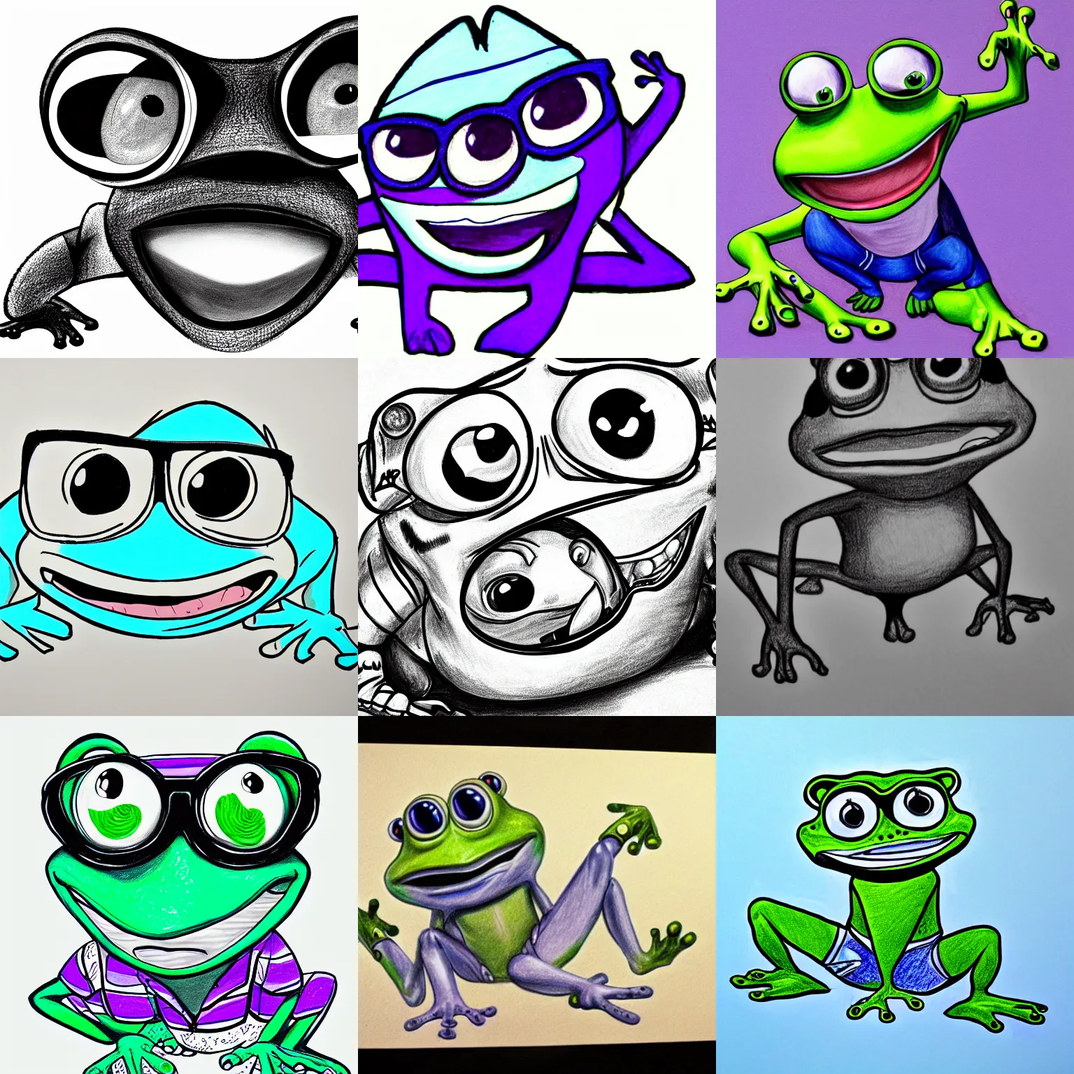 Prompt: drawing of crazy frog