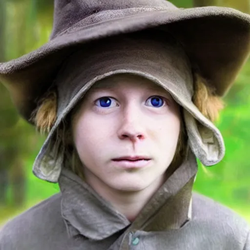 Image similar to snufkin in real life, photograph, realistic, very detailed!