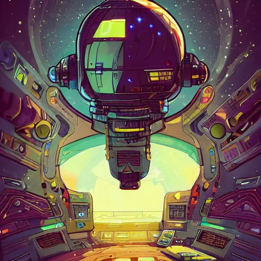 Prompt: Sci Fi Alien Space station, illustrated by Patrick Gleason and Tim Shumate, detailed art, artstation, comic art, space backround