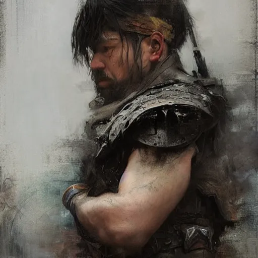 Image similar to the last warrior by ruan jia, portrait