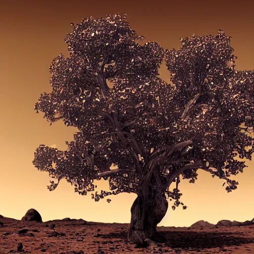 Image similar to apple tree on mars