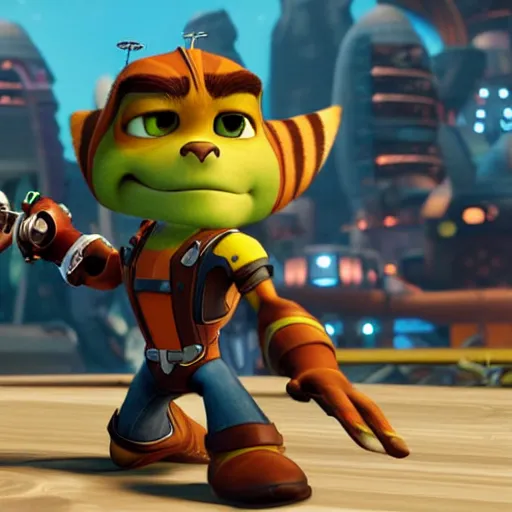 Image similar to still image of ratchet and clank