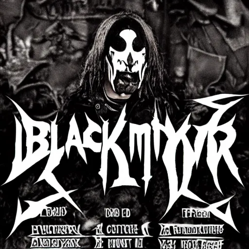 Prompt: black metal band flyer, d. i. y.