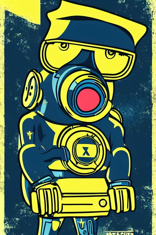 Image similar to fallout 7 6 retro futurist illustration art by butcher billy, sticker, colorful, illustration, highly detailed, simple, smooth and clean vector curves, no jagged lines, vector art, smooth andy warhol style