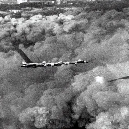 Prompt: View from B52 bomber above Dresden during fire bombing 1949