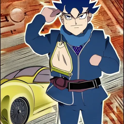 Image similar to old mechanic, jojo anime style