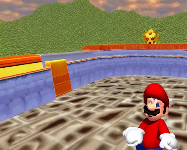 Image similar to jesus christ the redeemer super mario 6 4 level, screenshot from super mario 6 4