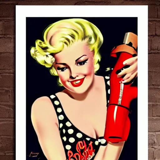 Image similar to blonde girl pin-up poster vintage