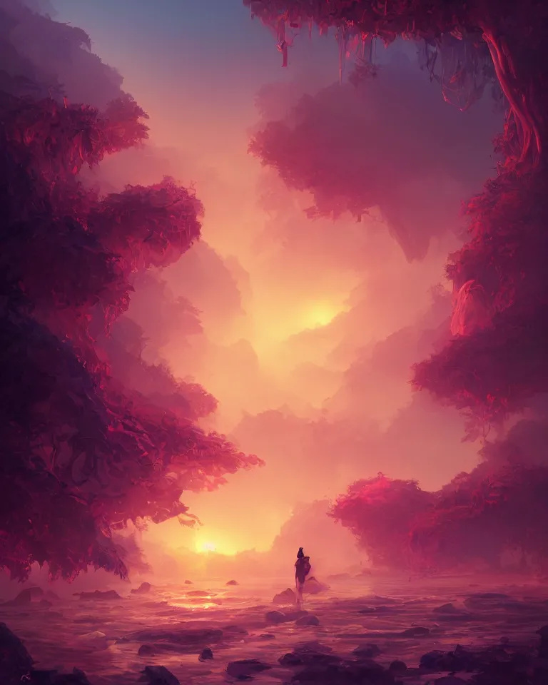 Prompt: Cognitive Transcendence, intricate, elegant, fantasy, highly detailed, digital painting, concept art, sharp focus, illustration, beautiful volumetric lighting, epic light, artstation, magic hour lighting, colorful, art by Sylvain Sarrailh