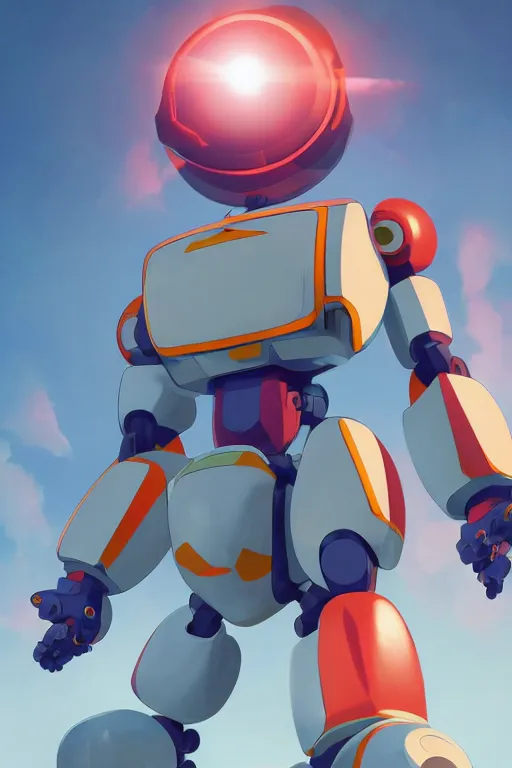 Image similar to metabots medabots medarotto medarot robot minimalist comics, behance hd by jesper ejsing, by rhads, makoto shinkai and lois van baarle, ilya kuvshinov, rossdraws global illumination ray tracing hdr radiating a glowing aura