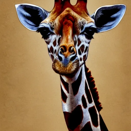 Prompt: A portrait of a giraffe with a beautiful hat, watercolor, wallpaper HD