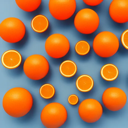 Image similar to white background, single juicy orange in the center, 3d render, cartoon, artwork