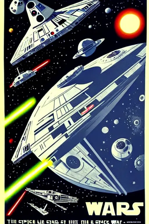 Prompt: star wars, space, spaceship, ussr poster, art by grewski