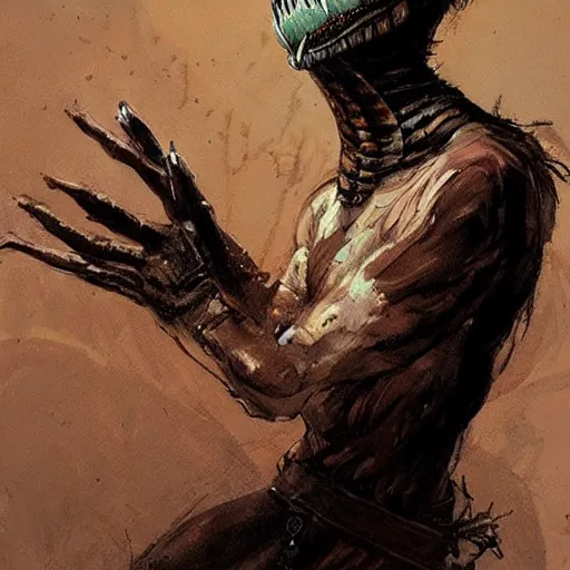 Image similar to a mummy with a snake head, by greg rutkowski, in the style of magic the gathering