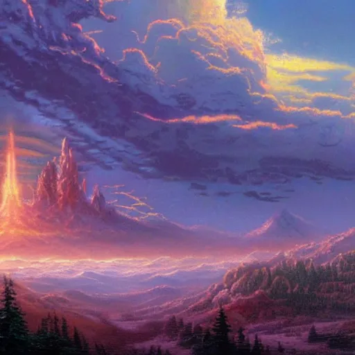 Prompt: a beautiful matte painting of a nuclear wasteland, by bob ross and thomas kinkade