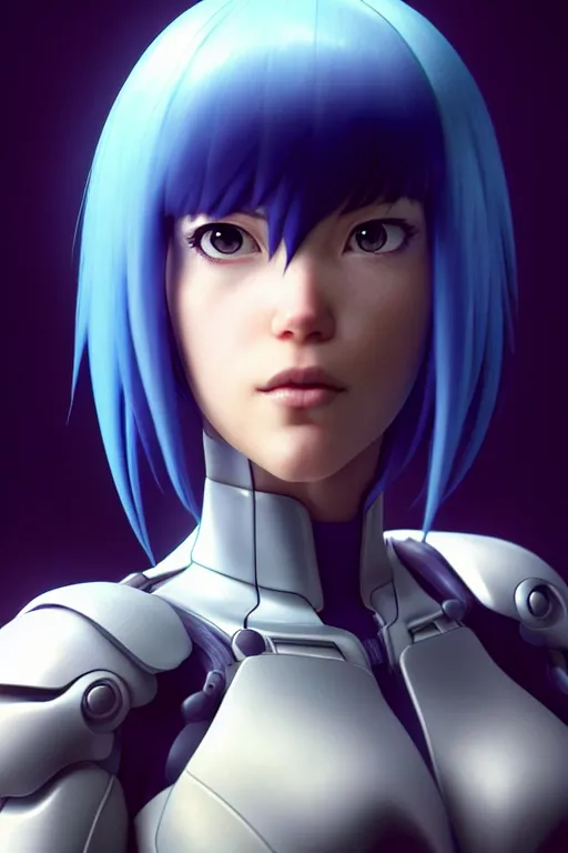 Image similar to weta disney pixar movie still portrait photo of ghost in the shell anime : : as motoko kusanagi by pixar : : by ilya kuvshinov, rossdraws, artgerm, maxim cover, octane render, 3 d, volumetric lighting, anti aliasing, raytracing : :