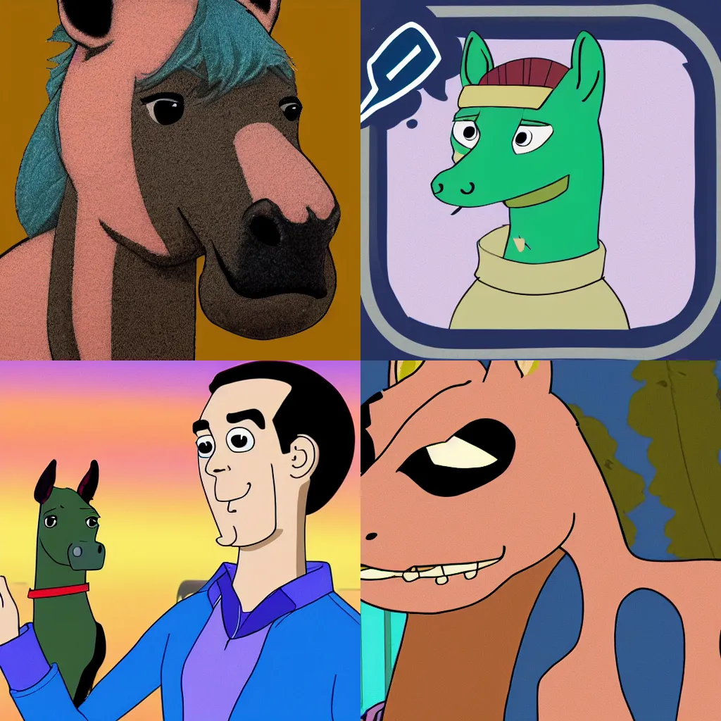 Prompt: profile pic of bojack horseman