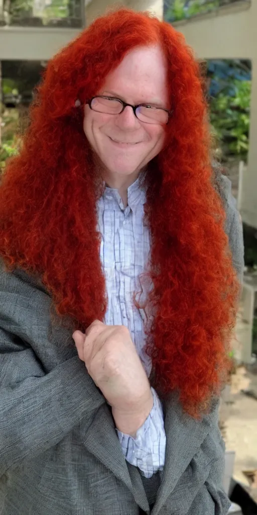 Image similar to professor hershal layton with red hair