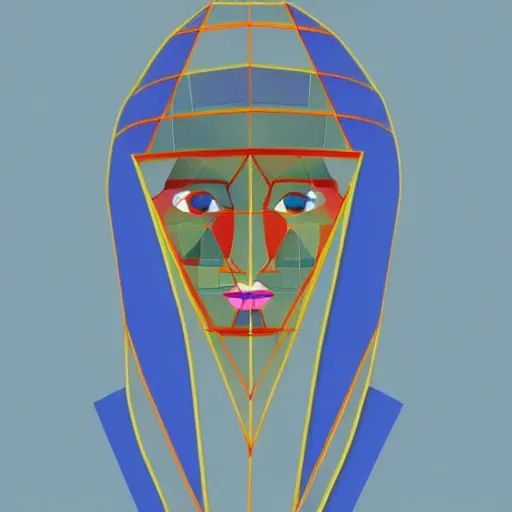 Image similar to A geometric portrait of a female