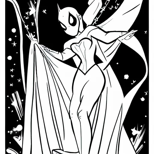 Prompt: princess spiderman, full figure, flying, disney, marvel, cape superhero, tiara dress, in the coloring book style, black and white,