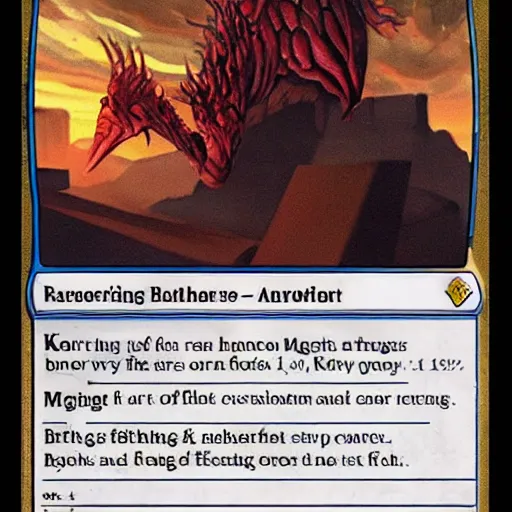 Image similar to magic the gathering koth bringer of fire - art by steve argyle