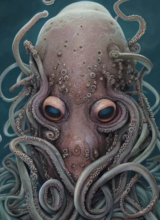 Prompt: a detailed face portrait of the queen of blades, octopus, cthulu, by tom bagshaw, by yusuke murata, by hiroya oku, by zdzisław beksinski, trending on artstation