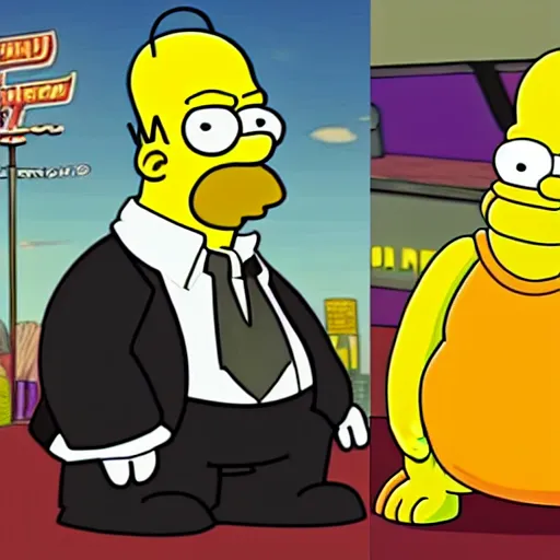 Image similar to Big Chungus vs Homer Simpson, the final battle, futuristic