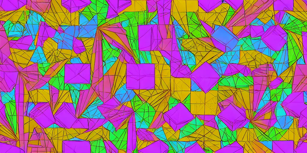 Image similar to 3 5 mm photo of escher style seamless pattern of very large colorful cubes