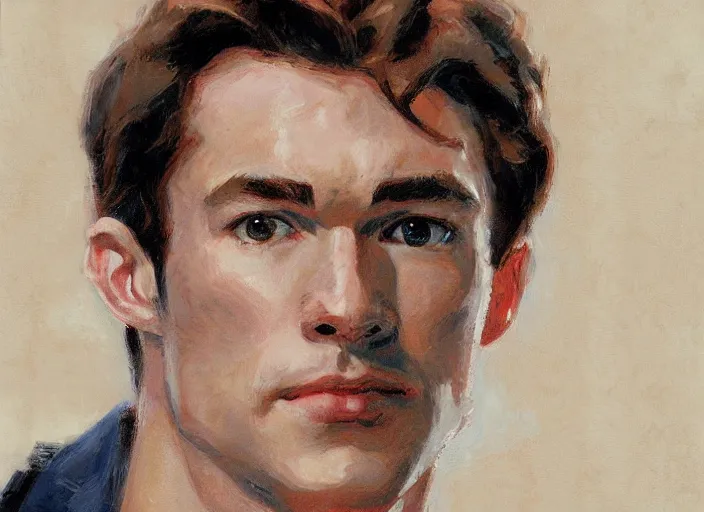 Image similar to a highly detailed beautiful portrait of barry allen, by gregory manchess, james gurney, james jean