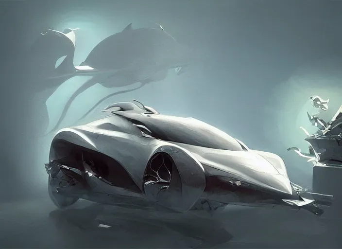 Prompt: a beautiful concept design of a car that looks like a shark. car design by cory loftis, fenghua zhong, ryohei hase, ismail inceoglu and ruan jia, henrik fisker and bruce kaiser and scott robertson and dmitry mazurkevich and doruk erdem and jon sibal, volumetric light.