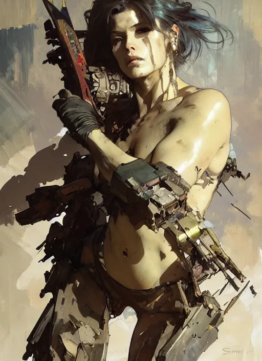 Prompt: beautiful neutral earth toned palette knife painting artwork by yoji shinkawa jeremy mann, full body character portrait warhammer 4 0 k, dancer, charlie bowater and magali villeneuve and alphonse mucha, gaston bussiere, craig mullins, j. c. leyendecker, by artgerm