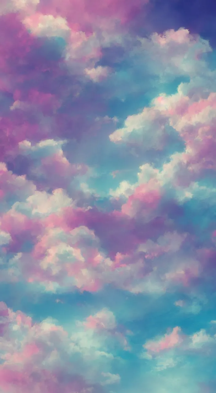Prompt: Clouds, Dreamlike, Aestetic, Dreamcore, Pastel colors, Pastel Blue and Pink, vaporvawe, wallpaper, trending on artstation, detailed