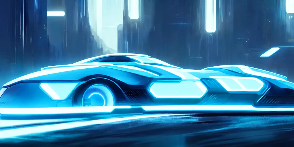 Prompt: tron legacy lightcycle, intricate, highly detailed, photorealistic, digital painting, artstation, realistic, illustration, smooth, sharp focus, art by scott davidson, albert aublet, krenz cushart, artem demura, mucha