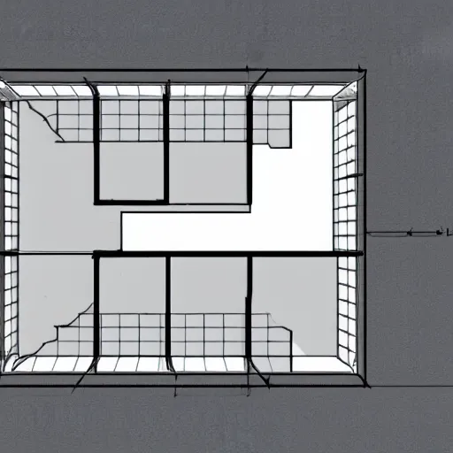 Image similar to blueprint of a 6 by 8 foot room with a window in the middle of the 8 foot wall