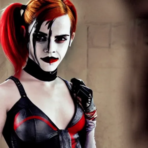 Image similar to Emma Watson as Harley Quinn