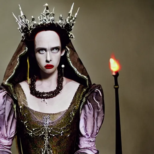 Image similar to an infallible princess, high resolution film still, live-action film by Tim Burton