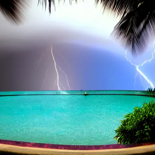 Image similar to Palace of the chalice, refracted sparkles, motion blur, accidental pic, thunderstorm, greek pool, beach and Tropical vegetation on the background major arcana sky, 2005 blog, dslr camera IMG_4016