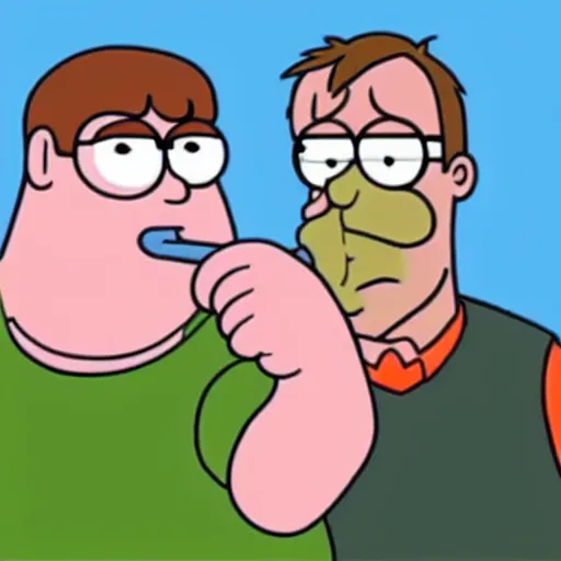 Image similar to peter griffin smoking weed with jeffrey dahmer